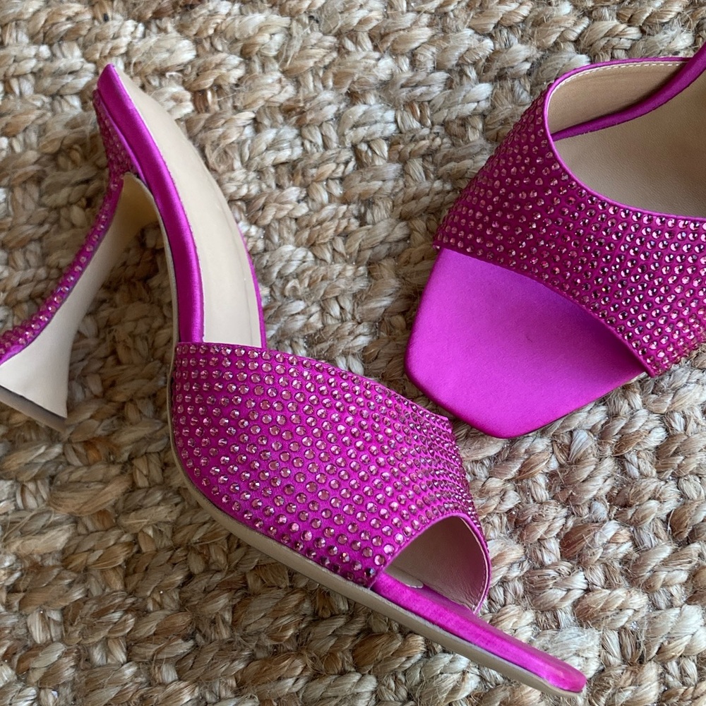 New: Tony Bianco Serri Mule. Pink Satin. Size 10 - Picture 3 of 14